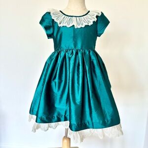 Emerald Teal Green girls Party Dress Laura Ashley